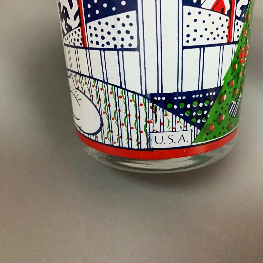 Jepcor Twas‎ Night Before Christmas Glasses Double Old Fashion 4 1/8 Lot of 2